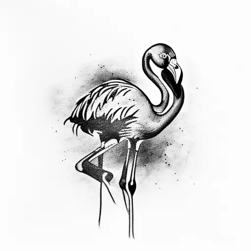 flamingo tattoo design idea