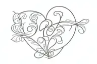 m lost love tattoo design idea