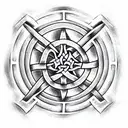 Celtic Trinity Knot Shield Design, cross shield tattoo design idea