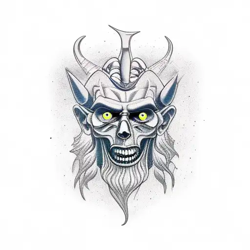 hades new school tattoo design idea