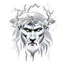 Zeus with lightning bolt tattoo design idea