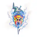 Zeus with lightning bolt tattoo design idea