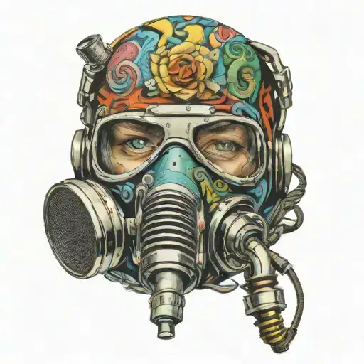 weapon microphone 100 dollars color spray face mask tattoo design idea