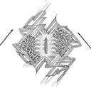 An arrow piercing through a DNA double helix tattoo design idea