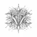 An arrow piercing through a DNA double helix tattoo design idea