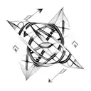 An arrow piercing through a DNA double helix tattoo design idea