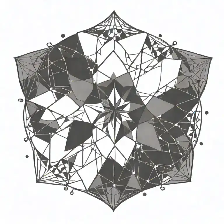 mandala design, round shape, with stars  tattoo design idea