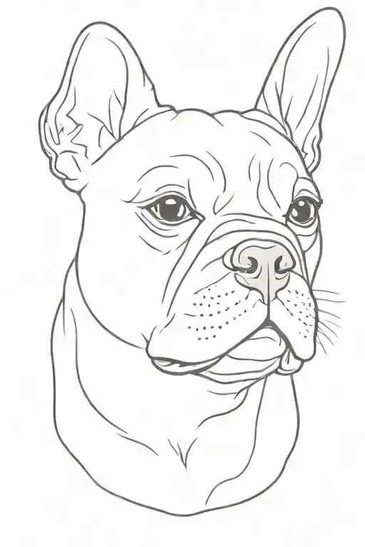 french bulldog head tattoo design idea