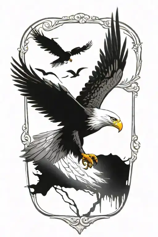 bird flying eagle tattoo design idea