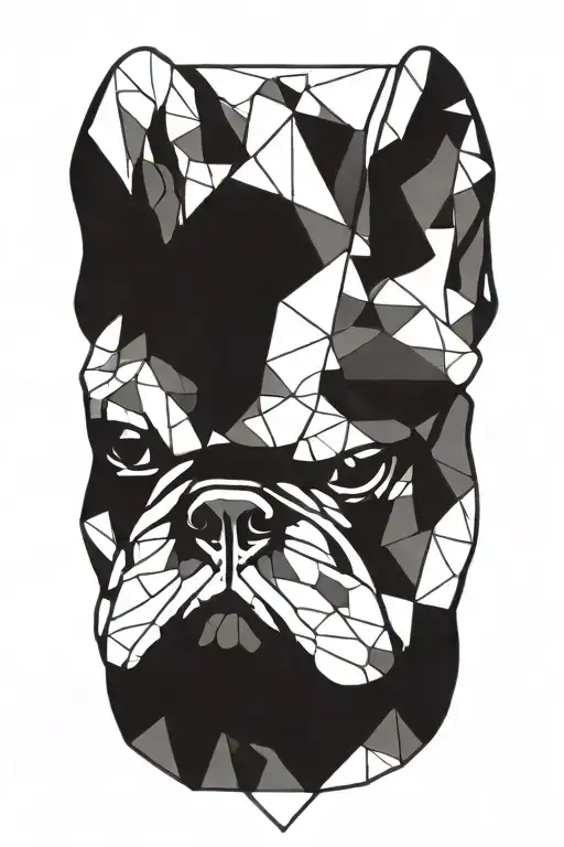 french bulldog head tattoo design idea