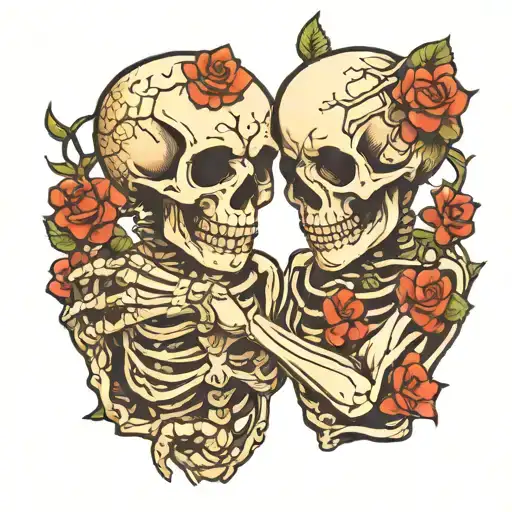 skeleton pinky promise tattoo design idea