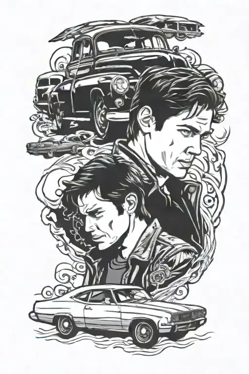 supernatural tv show car sam and dean  tattoo design idea