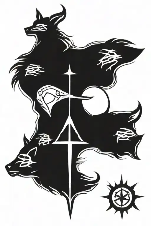 supernatural tv show impala and symbol tattoo design idea