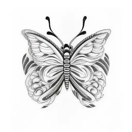 Japanese "Butterfly" Tattoo Idea BlackInk AI