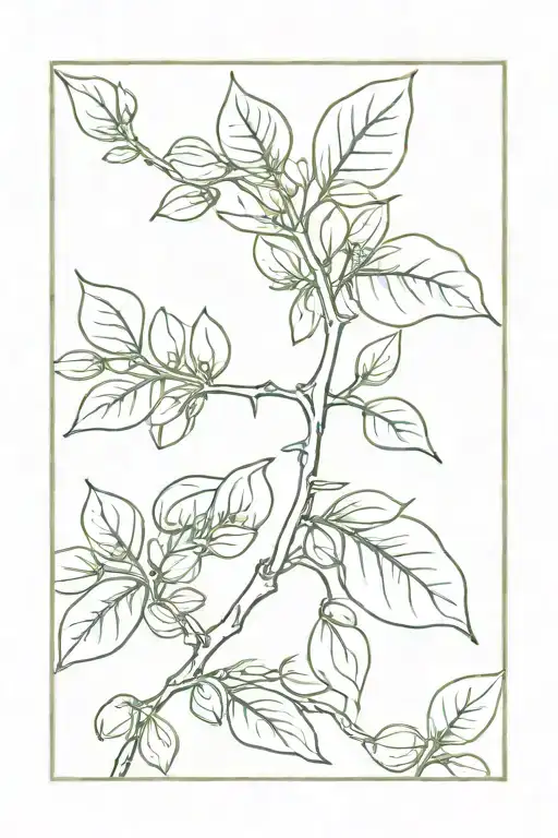 pistachio tree branch tattoo design idea