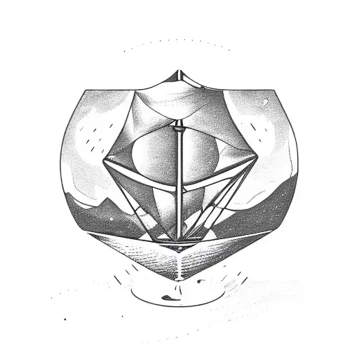 Sailboat, Hop leaf, Pinball, 20 sided die tattoo design idea