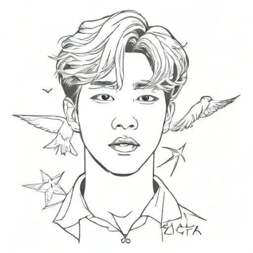 Incorporate elements from BTS J-Hope's album artwork into a music-themed tattoo design tattoo design idea