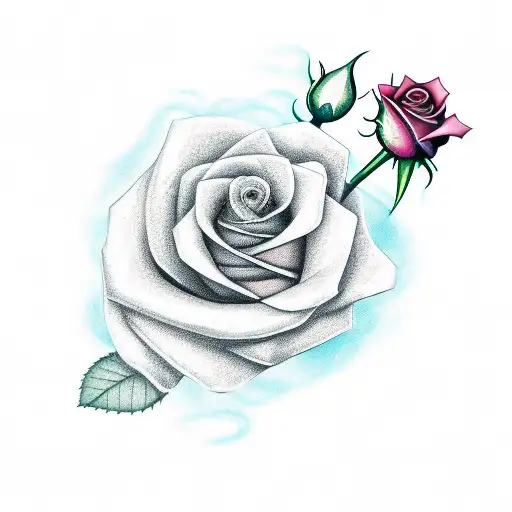 Rose with a dragon spiraling around the stem  tattoo design idea