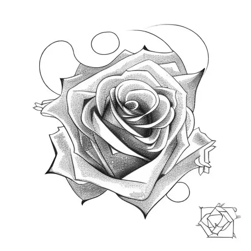 Rose with a dragon spiraling around the stem  tattoo design idea