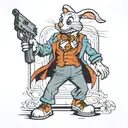 roger rabbit pretending to be marty mcfly tattoo design idea