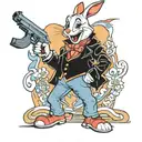 roger rabbit pretending to be marty mcfly tattoo design idea