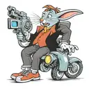 roger rabbit pretending to be marty mcfly tattoo design idea