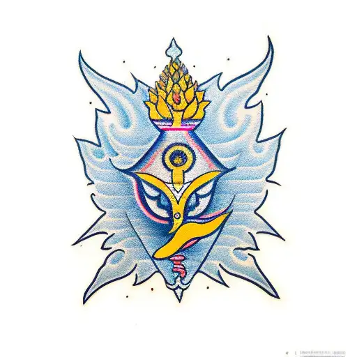 aum with Trishul  tattoo design idea