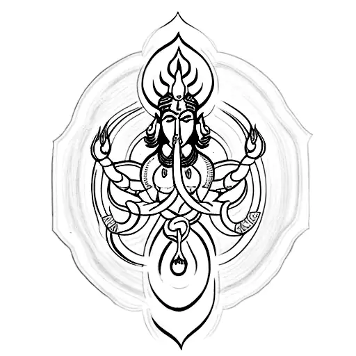 aum with Trishul  tattoo design idea