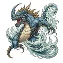 FFXIV Leviathan preparing it's signature attack, Tidal Wave tattoo design idea