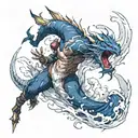FFXIV Leviathan preparing it's signature attack, Tidal Wave tattoo design idea