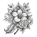 abortion flowers growing tattoo design idea
