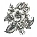 abortion flowers growing tattoo design idea
