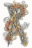 2 letters M tattoo design idea