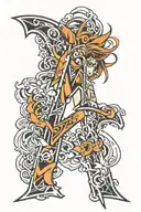 2 letters M tattoo design idea