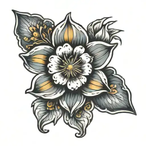July Birth flower wrapped on Ring finger tattoo design idea