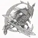 Celtic warrior  tattoo design idea