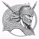 Celtic warrior  tattoo design idea