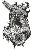 Salt water crocodile tattoo design idea