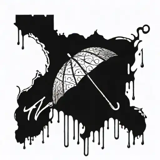 Bring me the horizon umbrella getting rained tattoo design idea