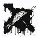 Bring me the horizon umbrella getting rained tattoo design idea