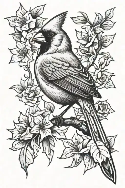 cardinal tattoo design idea