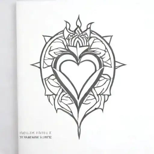 sacred heart luther rose tattoo design idea