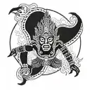 Maya deity Báalam tattoo design idea