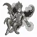 Maya deity Báalam tattoo design idea