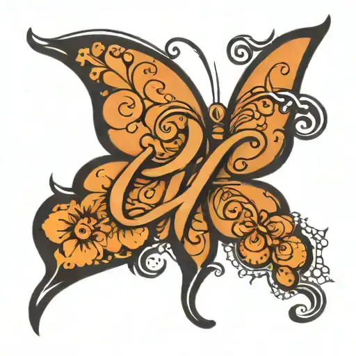 hope in cursive writing with butterfly on the "h" tattoo design idea