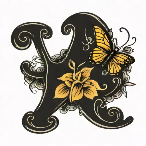 hope in cursive writing with a small butterfly at the top of the letter h tattoo design idea