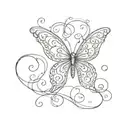 hope in cursive writing with a small butterfly at the top of the letter h tattoo design idea