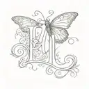 hope in cursive writing with a small butterfly at the top of the letter h tattoo design idea