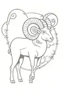 A ram made up entirely of zodiac the symbols, aries, leo, capricorn, aquarius,  and libra tattoo design idea