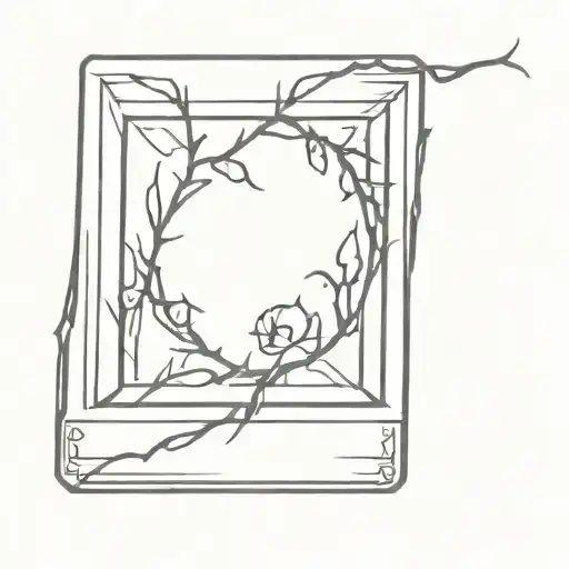 casket with thorns tattoo design idea